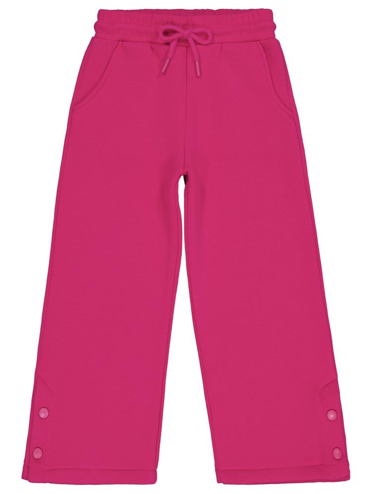 Civil Girls Paçası Çıtçıtlı 6-9 Yaş Eşofman Altı - Fusya