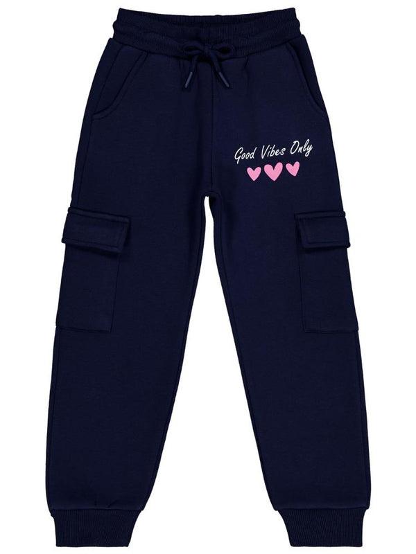 Civil Girls Kargo Cepli 6-9 Yaş Eşofman Altı - Lacivert