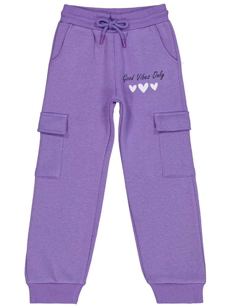 Civil Girls Kargo Cepli 6-9 Yaş Eşofman Altı - Lila