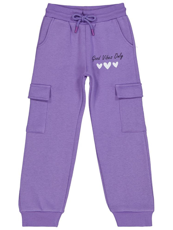 Civil Girls Kargo Cepli 6-9 Yaş Eşofman Altı - Lila