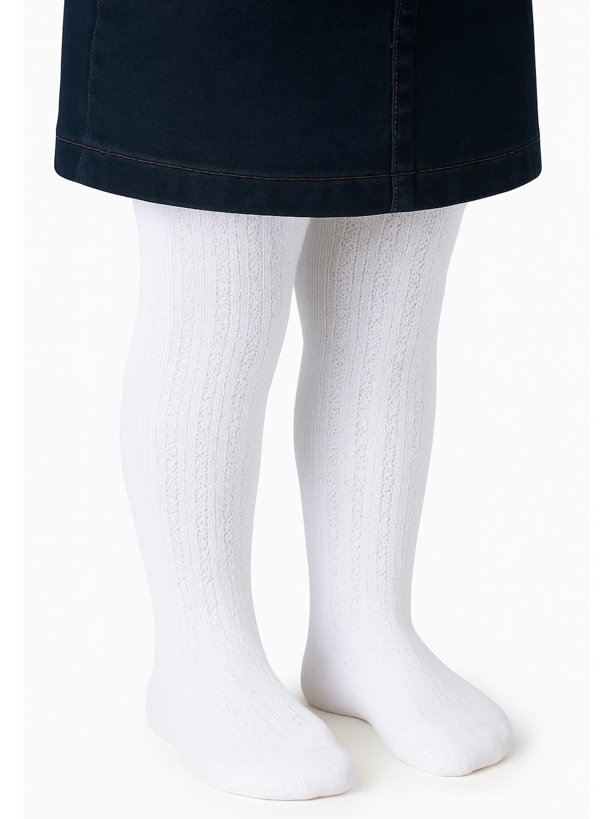 Civil Baby Rea Desen 6-18 Ay Bebek Kız Külotlu Çorap - Beyaz