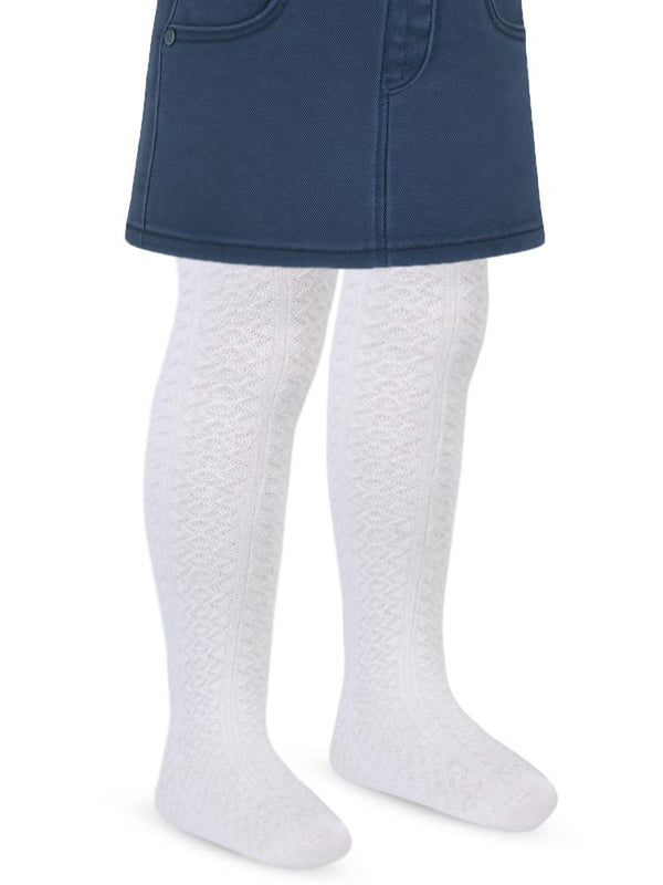 Civil Flora 2-12 Yaş Çocuk Kız Külotlu Çorap - Beyaz