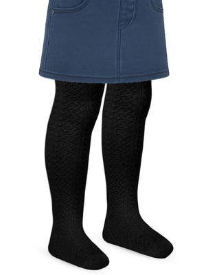 Civil Flora 2-12 Yaş Çocuk Kız Külotlu Çorap - Siyah