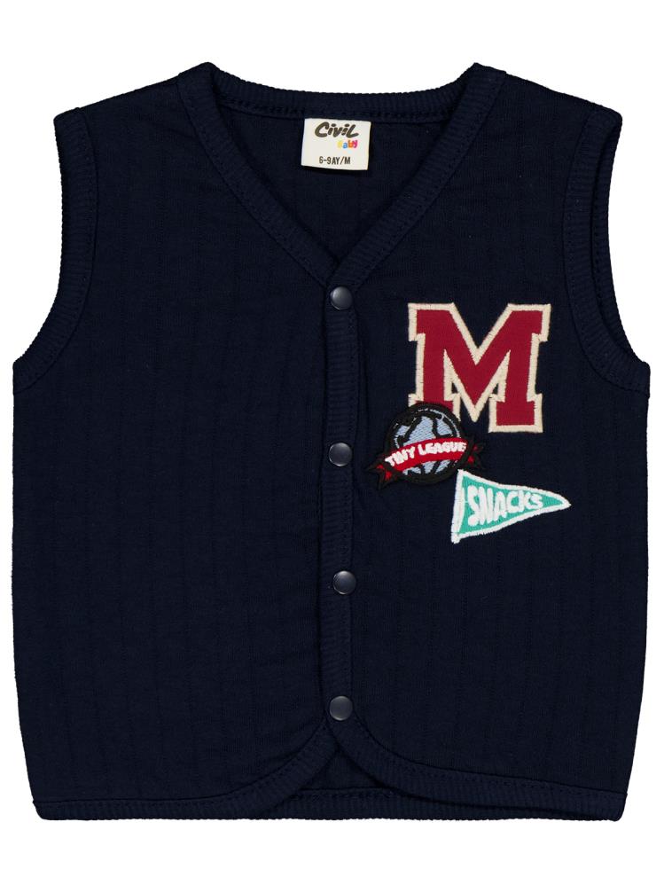 Civil Baby M Nakışlı 6-18 Ay Yelek - Lacivert