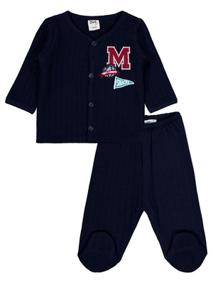 Civil Baby M Nakışlı 1-9 Ay Pijama Takımı - Lacivert