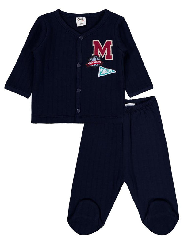 Civil Baby M Nakışlı 1-9 Ay Pijama Takımı - Lacivert