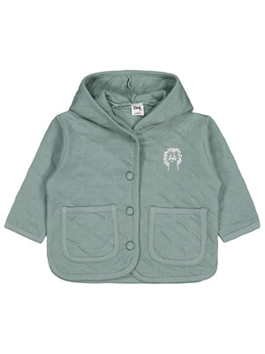 Civil Baby Kare Ceplı Nakışlı 6-18 Ay Hırka - Yeşil