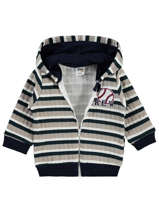 Civil Baby Crew Nakışlı 6-18 Ay Hırka - Bej