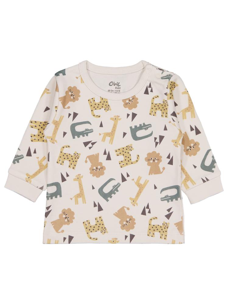 Civil Baby Badili Ayıcık ve Pati Nakışlı 6-18 Ay Slopet - Yeşil