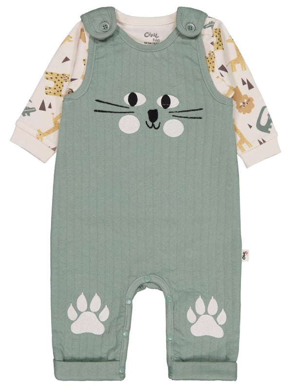 Civil Baby Badili Ayıcık ve Pati Nakışlı 6-18 Ay Slopet - Yeşil