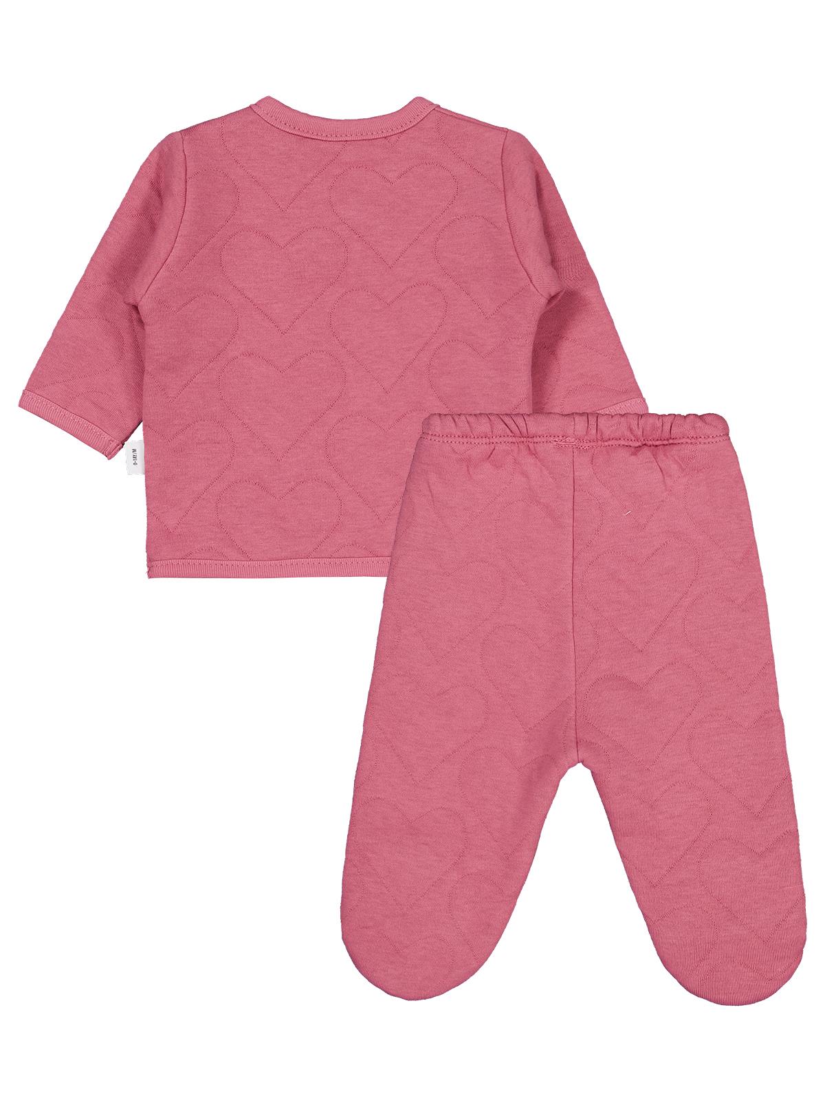 Civil Baby Kalp Desenli 3lü 0-1 Ay Zıbın Takımları - Pembe