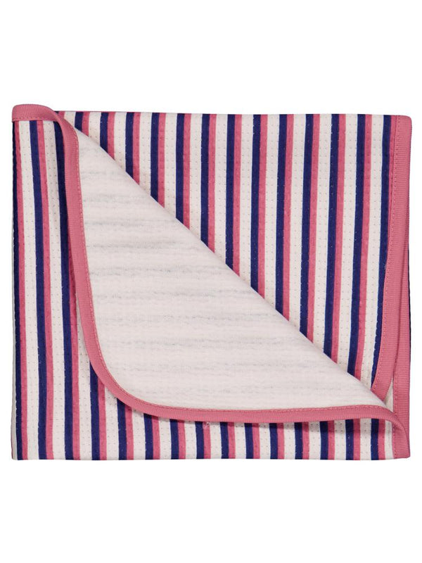 Civil Baby 96 Nakış ve Çizgili Battaniye - Bej