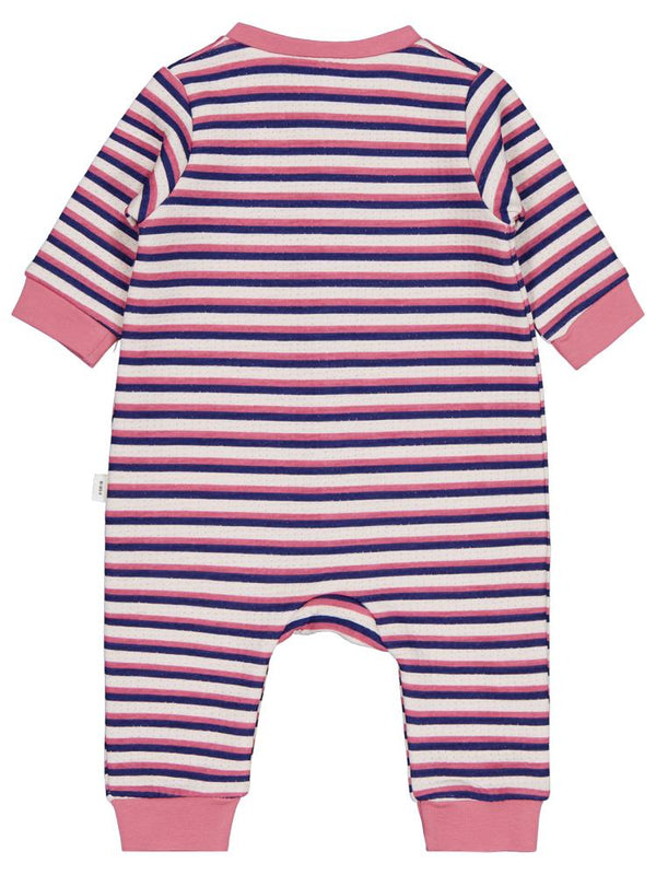 Civil Baby Çizgili ve Nice Nakışlı 6-18 Ay Tulum - Pembe