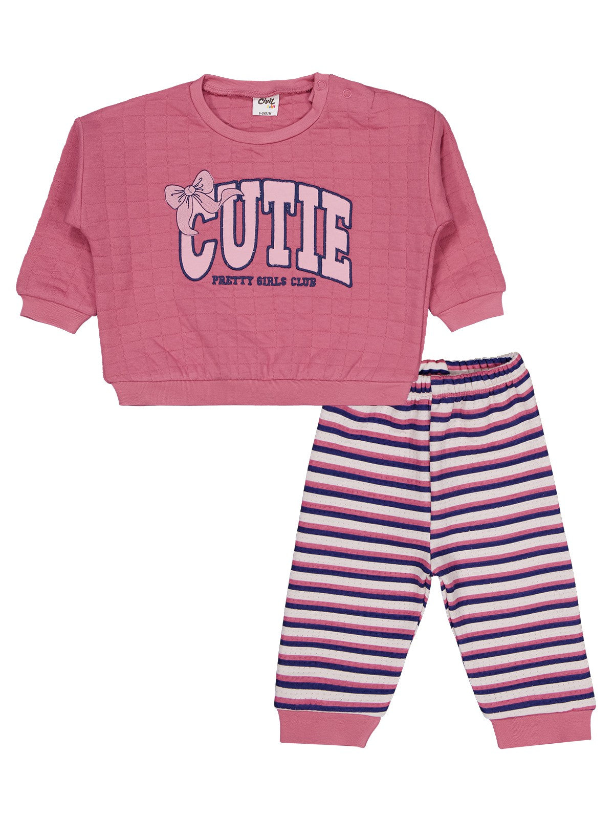 Civil Baby Cutıe Nakışlı 6-18 Ay Takım - Pembe