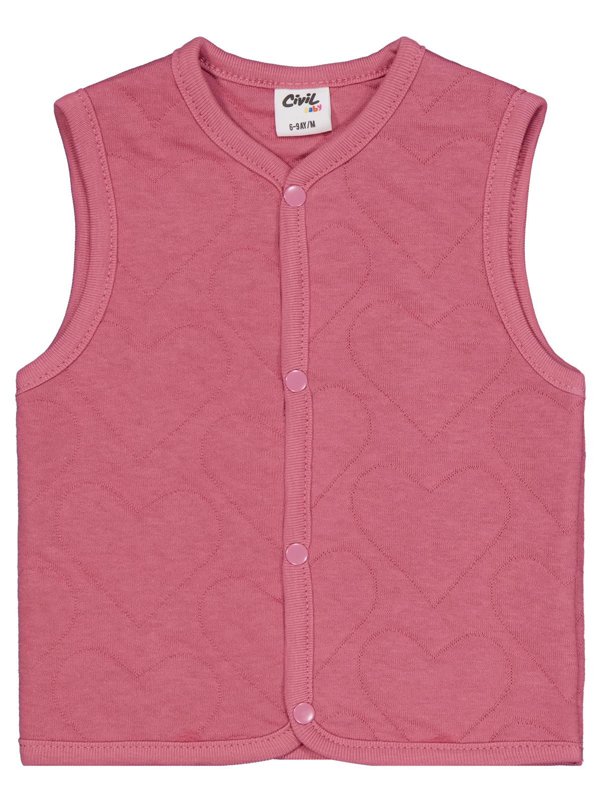 Civil Baby Kalp Desenli 6-18 Ay Yelek - Pembe