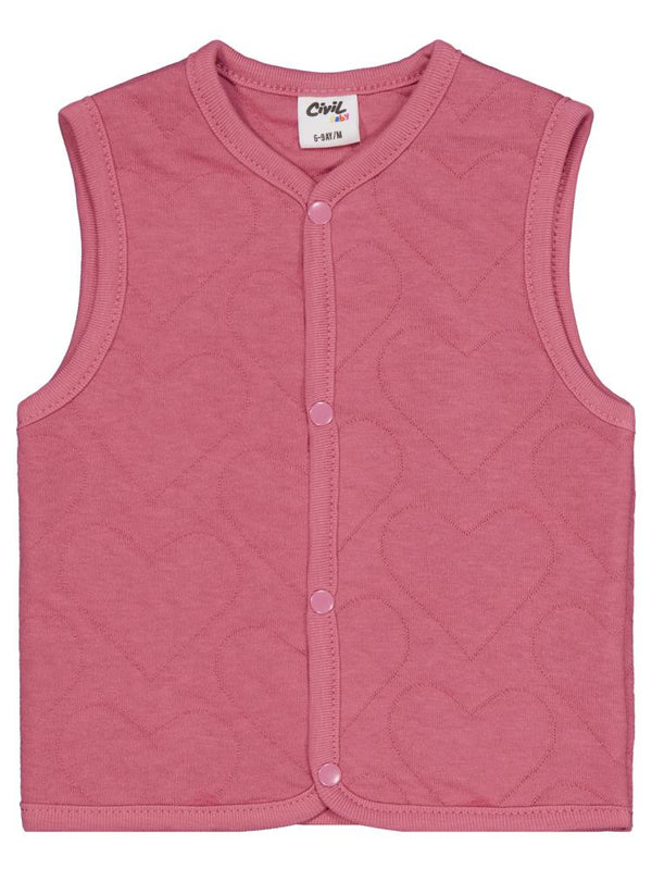 Civil Baby Kalp Desenli 6-18 Ay Yelek - Pembe