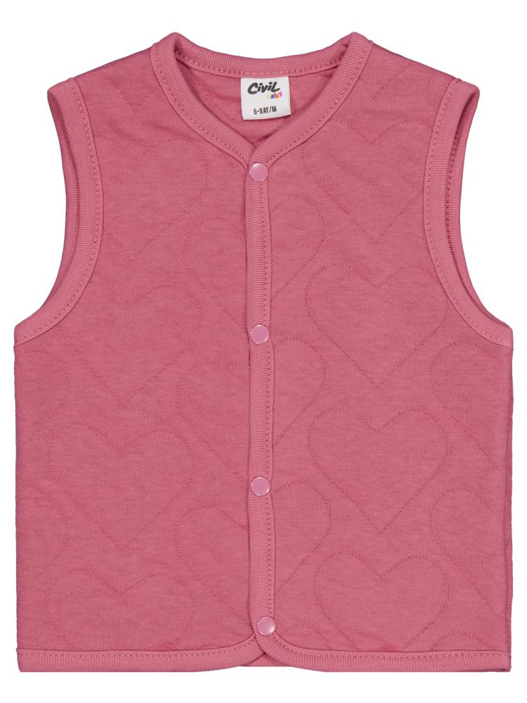 Civil Baby Kalp Desenli 6-18 Ay Yelek - Pembe