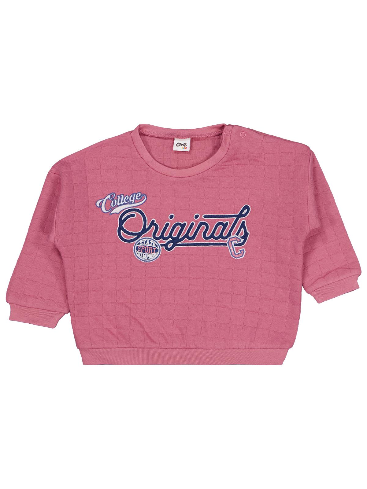 Civil Baby College Originals Nakışlı 6-18 Ay Sweatshirt - Pembe