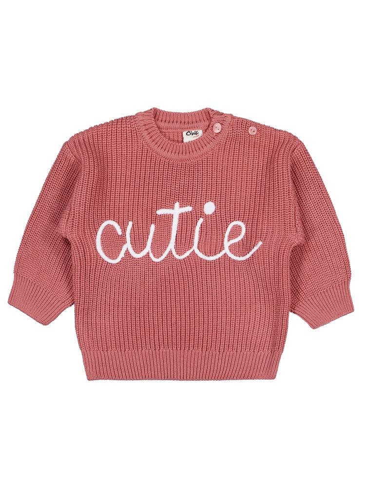 Civil Baby Cutie İşlemeli 6-18 Ay Kazak - Turuncu