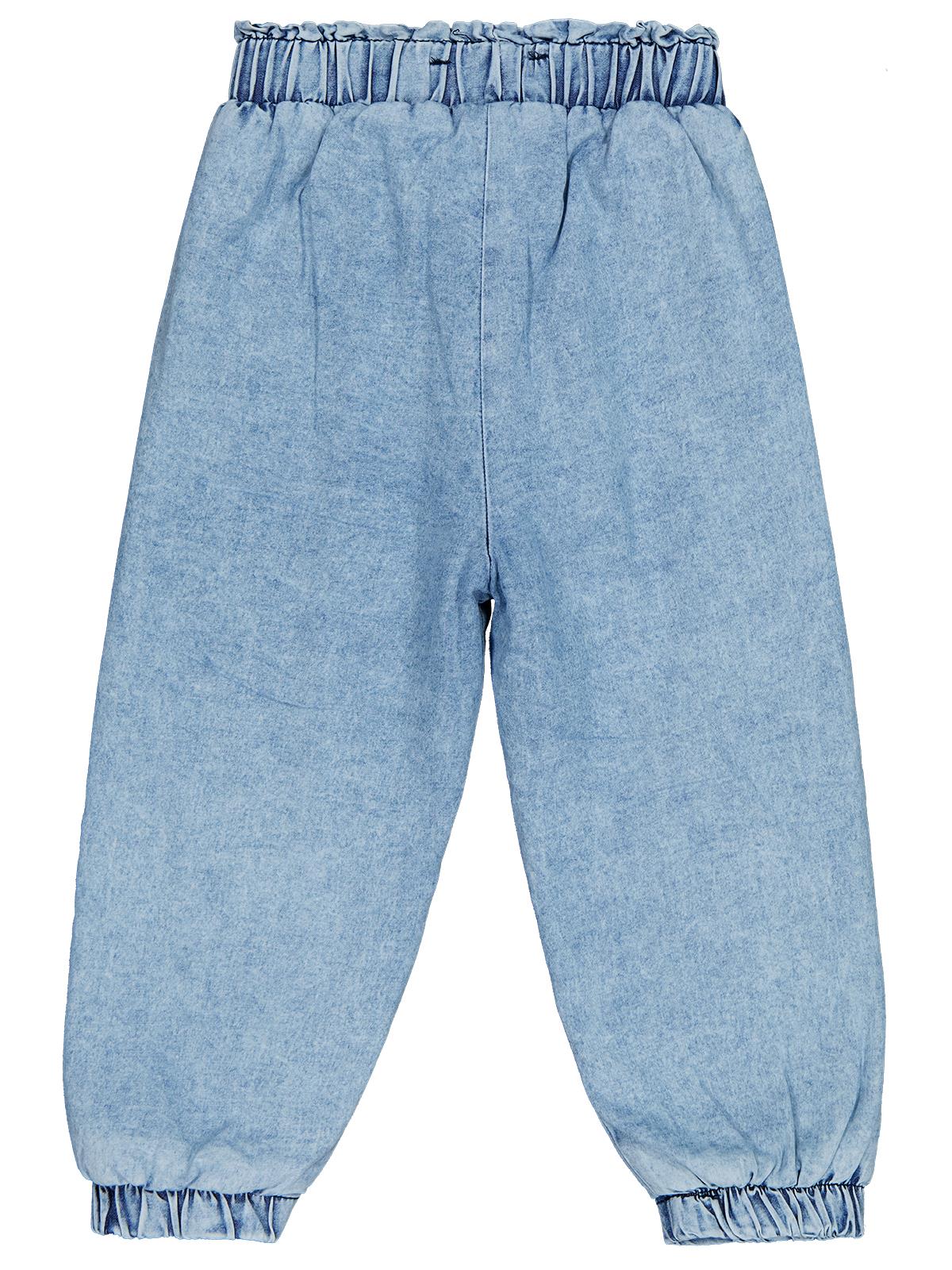 Civil Girls Mobil Çiçek Aksesuarlı 2-5 Yaş Pantolon - Mavi