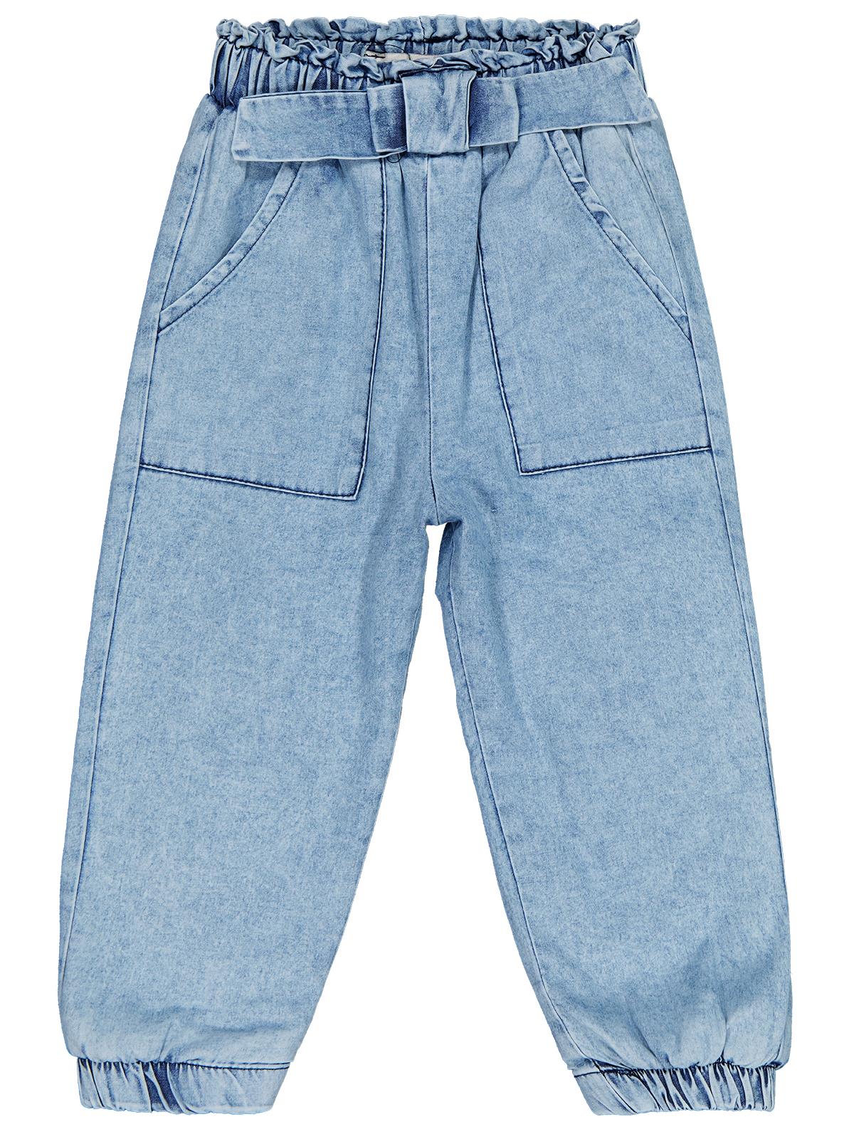 Civil Girls Mobil Çiçek Aksesuarlı 2-5 Yaş Pantolon - Mavi