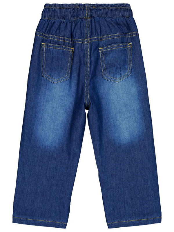 Civil Girls Renkli Çiçek Nakışlı 2-5 Yaş Pantolon - Mavi