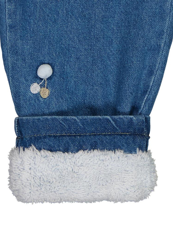 Civil Girls Kiraz Nakışlı 2-5 Yaş Pantolon - Mavi