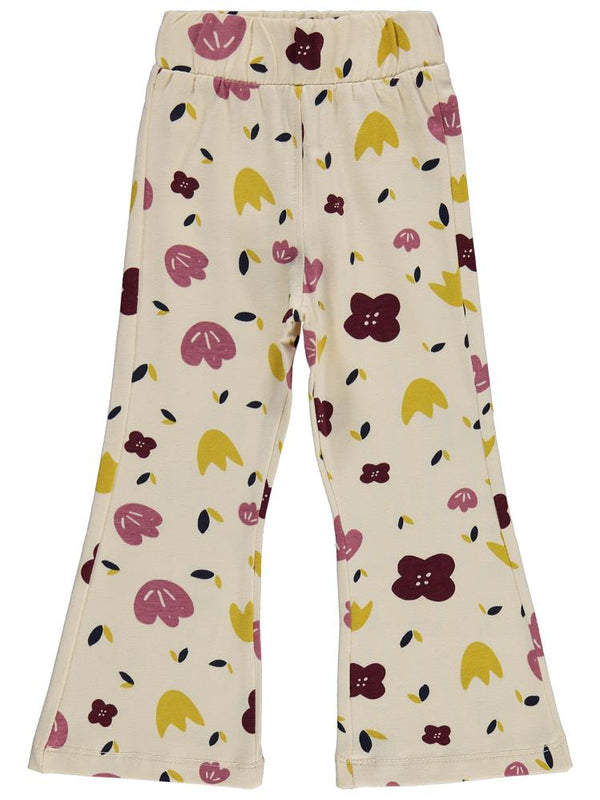 Civil Girls Simli Çiçek Baskılı 2-5 Yaş Tayt - Fil Dişi