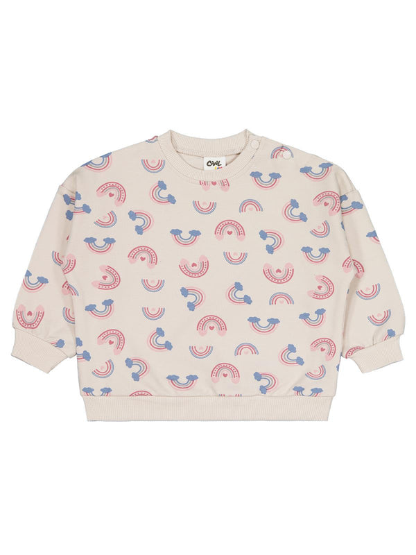 Civil Baby Gökkuşağı Empirme 6-18 Ay Sweatshirt - Bej