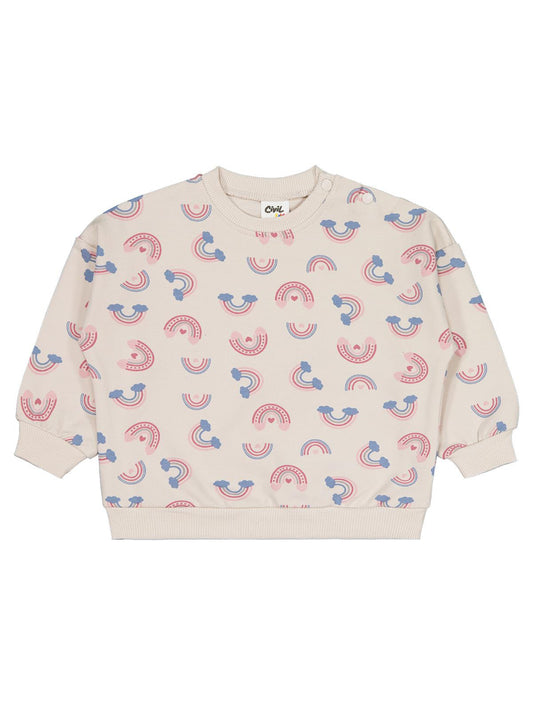 Civil Baby Gökkuşağı Empirme 6-18 Ay Sweatshirt - Bej