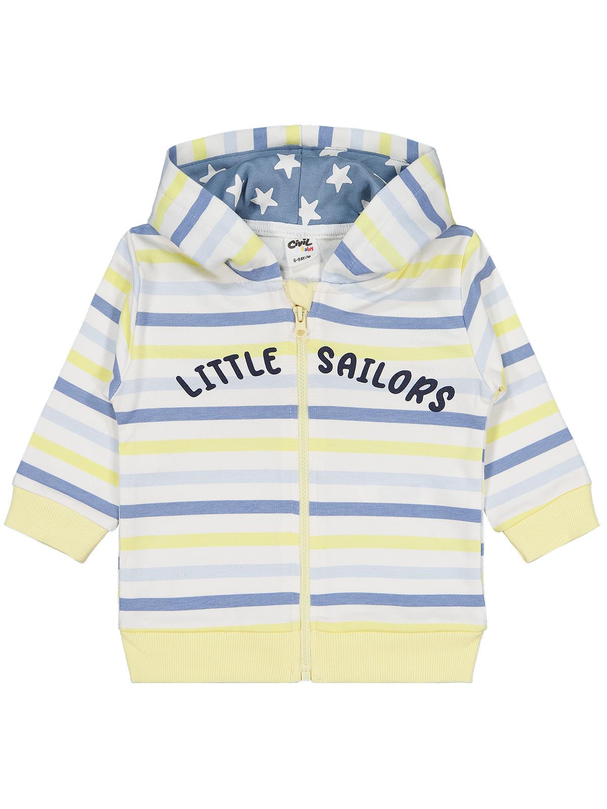 Civil Baby Little Sailors Baskılı 6-18 Ay Hırka - Kırık Beyaz