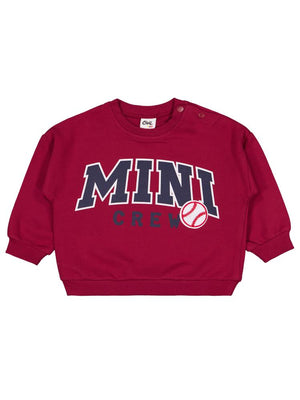 Civil Baby MINI CREW Baskılı 6-18 Ay Sweatshirt - Bordo