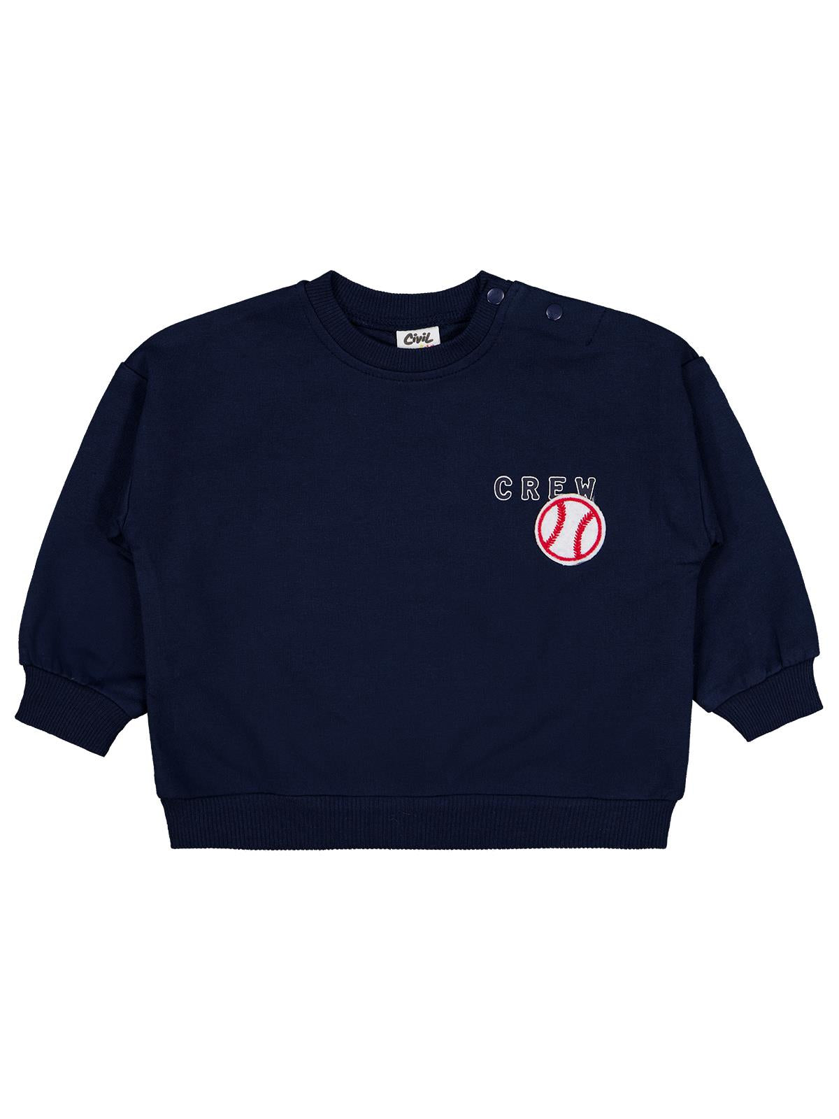 Civil Baby Crew Baskılı 6-18 Ay Sweatshirt - Lacivert