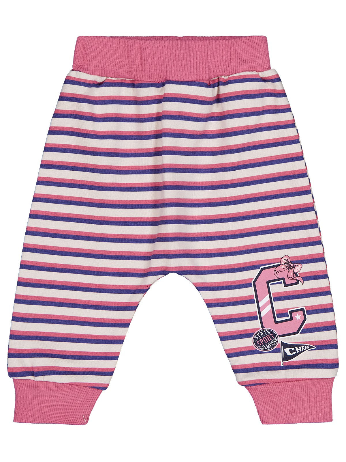Civil Baby Çizgi Empirme C Baskılı 6-18 Ay Tek Alt Bebe - Pembe