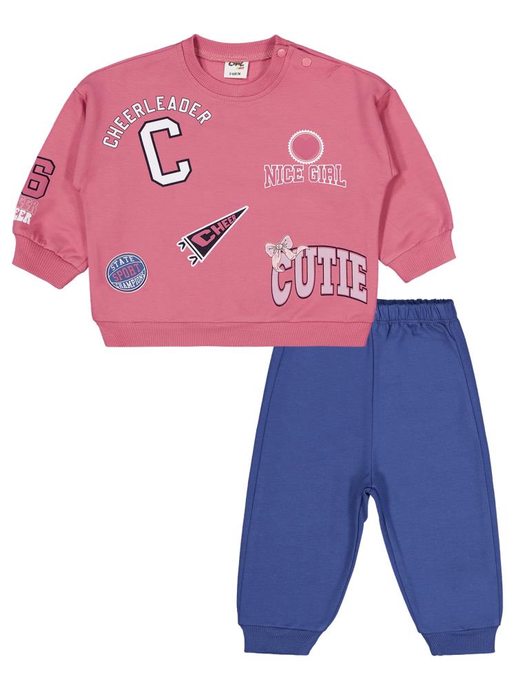 Civil Baby Harf ve Yazı Baskılar 6-18 Ay Takım - Pembe