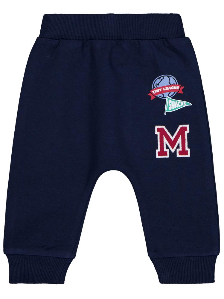 Civil Baby Logo ve M Nakışlı 6-18 Ay Tek Alt Bebe - Lacivert