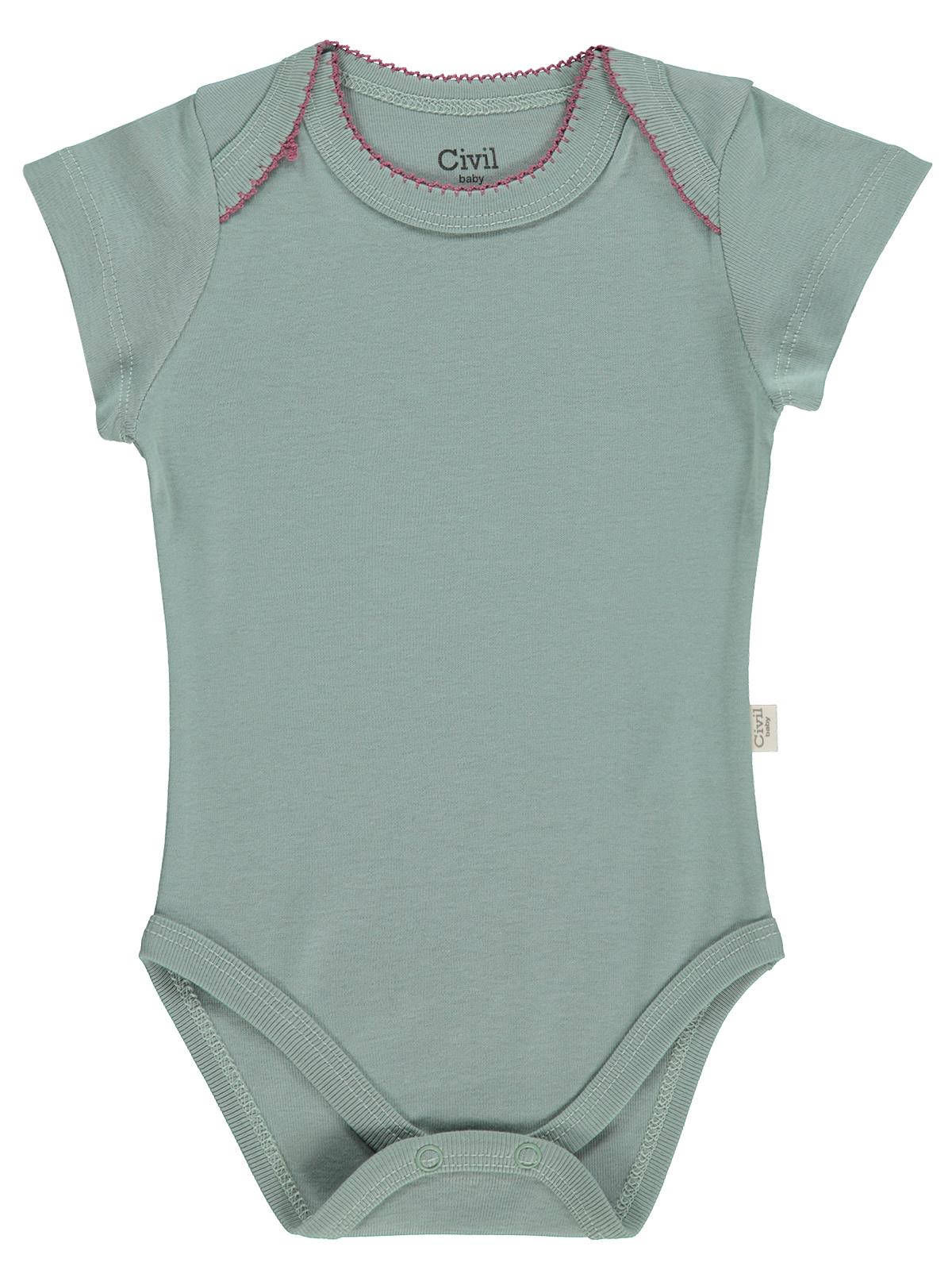 Civil Baby Çiçek Empirmeli 5 Li 0-36 Ay Çıtçıtlı Badi - Pembe
