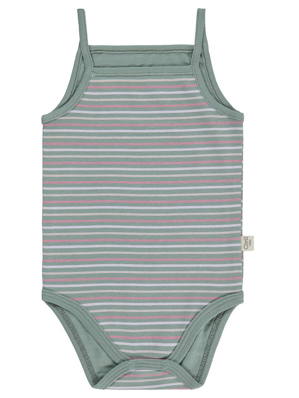 Civil Baby Çizgili İp Askılı 3 Lü 0-36 Ay Çıtçıtlı Badi - Pembe