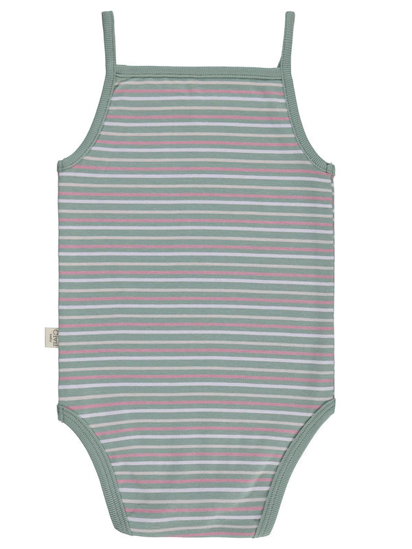 Civil Baby Çizgili İp Askılı 3 Lü 0-36 Ay Çıtçıtlı Badi - Pembe