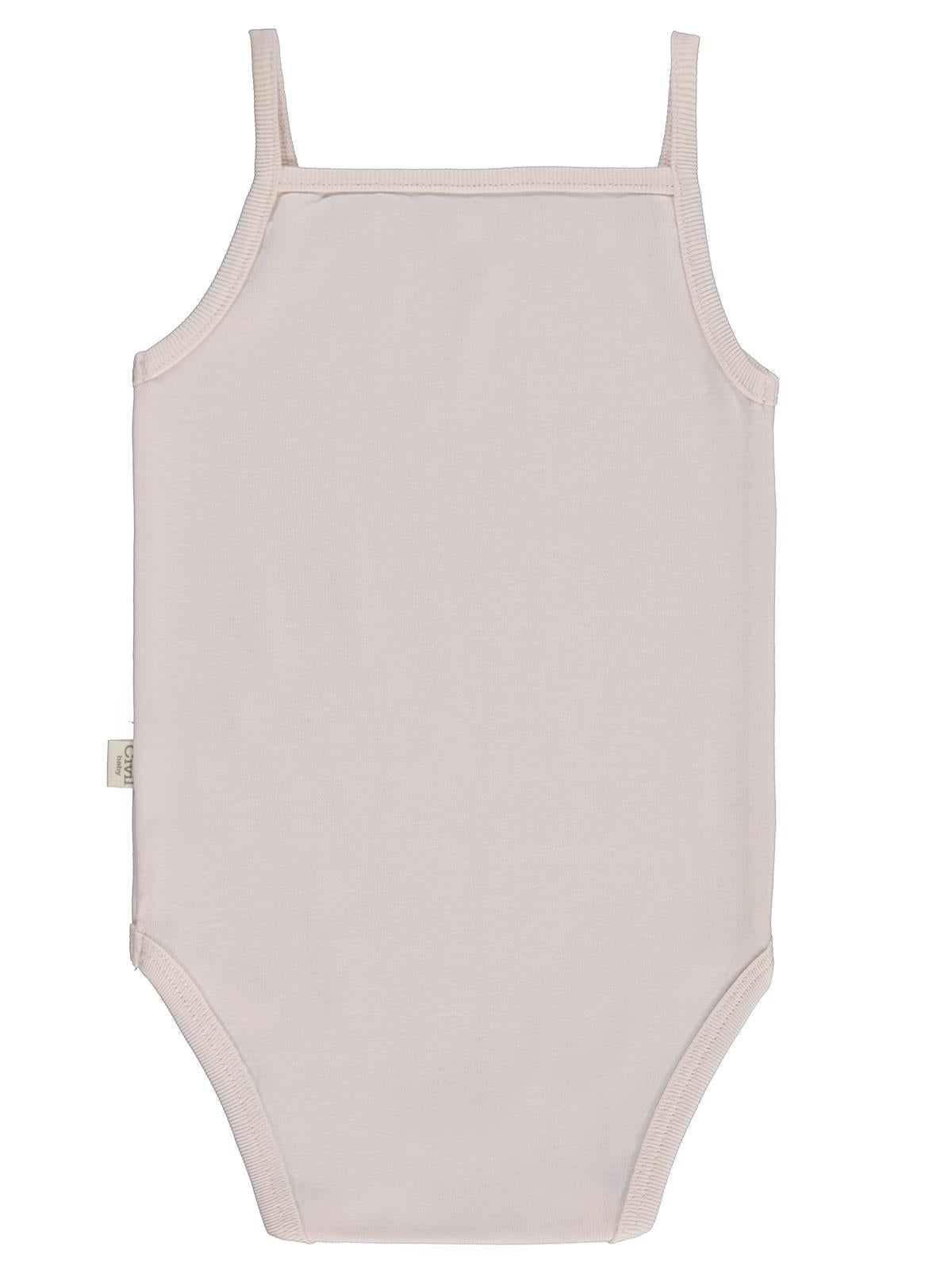 Civil Baby 3 lü Çizgili İp Askılı 0-36 Ay Çıtçıtlı Badi - Pembe