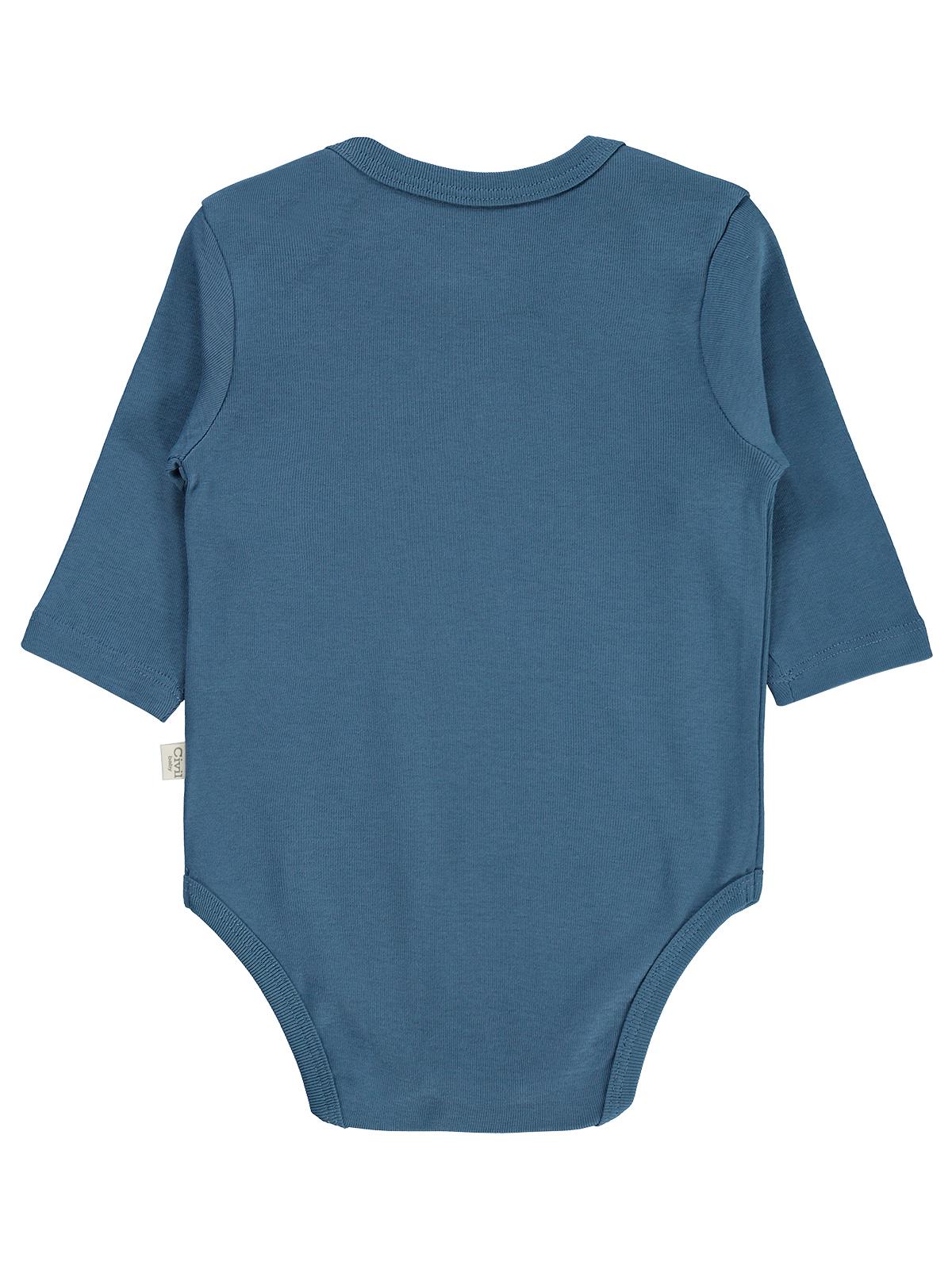 Civil Baby 3 lü Basıc Uzun Kol 0-36 Ay Çıtçıtlı Badi - Gri