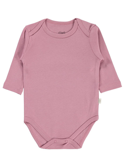 Civil Baby 3 lü Basıc Uzun Kol 0-36 Ay Çıtçıtlı Badi - Gri