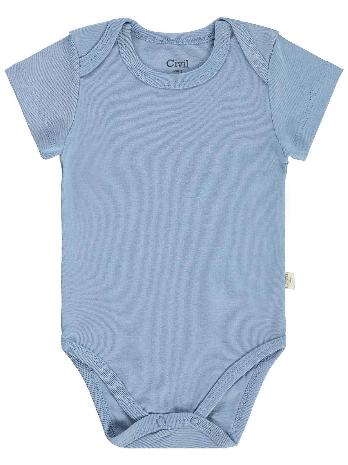 Civil Baby Basıc 3 Lü 0-36 Ay Çıtçıtlı Badi - Pudra