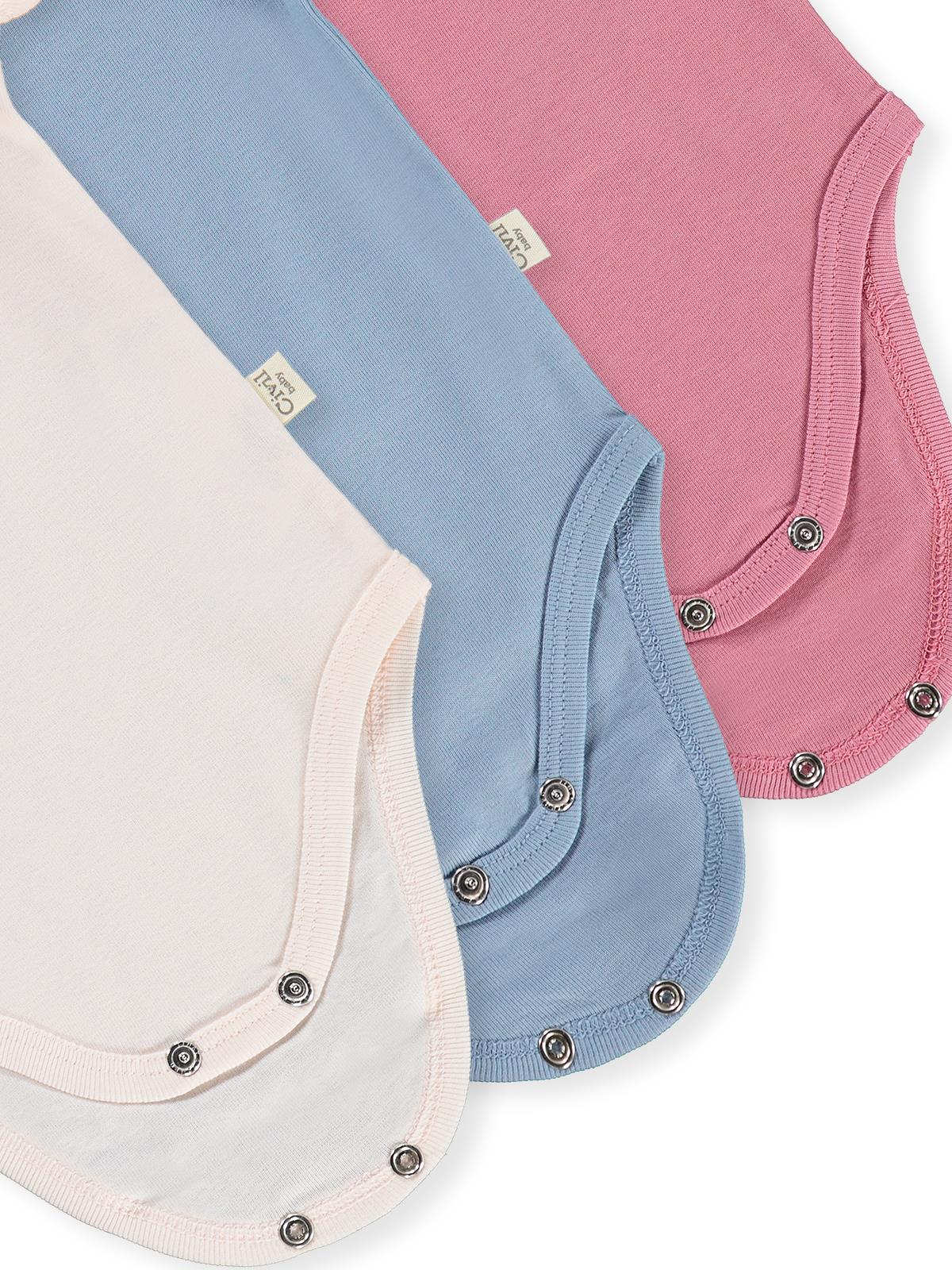 Civil Baby Basıc 3 Lü 0-36 Ay Çıtçıtlı Badi - Pudra