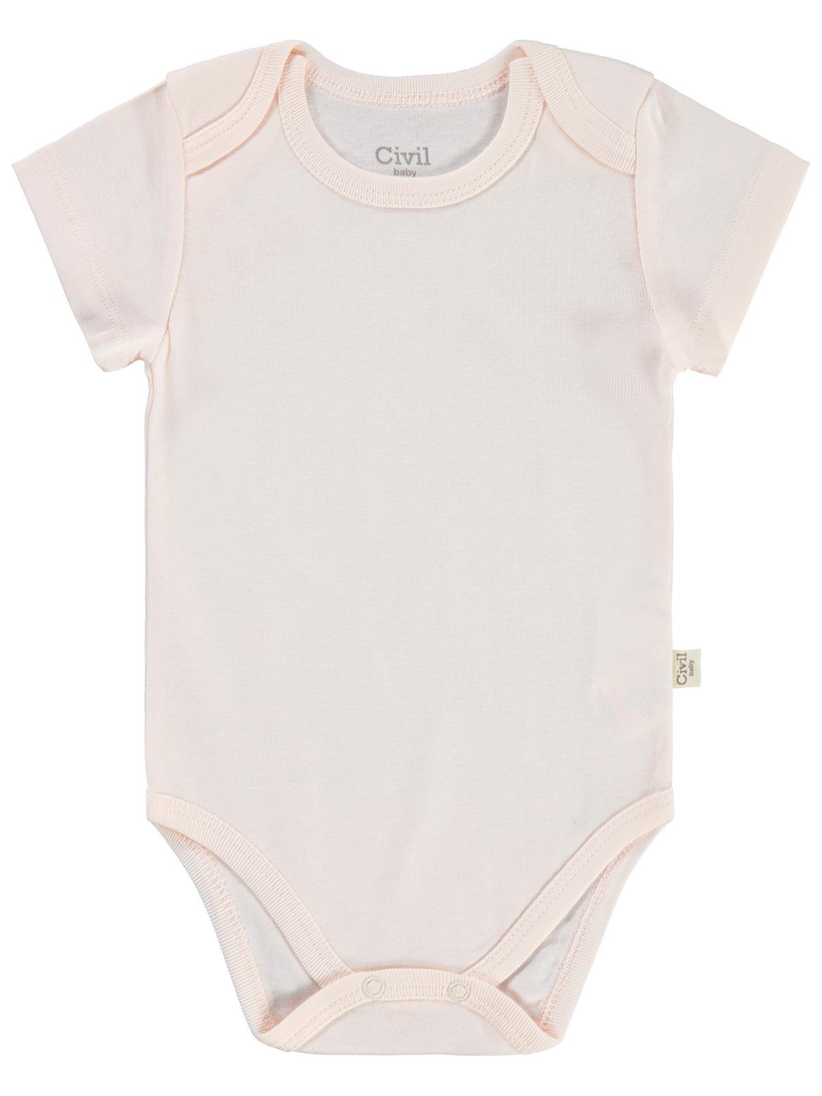 Civil Baby Basıc 3 Lü 0-36 Ay Çıtçıtlı Badi - Pudra