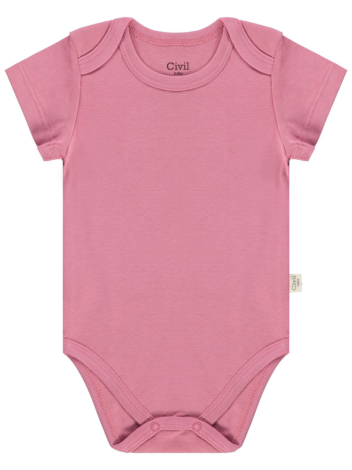 Civil Baby Basıc 3 Lü 0-36 Ay Çıtçıtlı Badi - Pudra