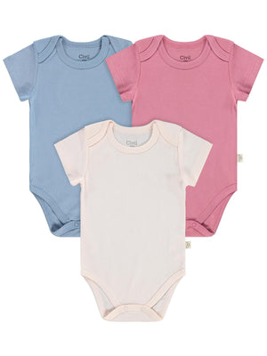 Civil Baby Basıc 3 Lü 0-36 Ay Çıtçıtlı Badi - Pudra