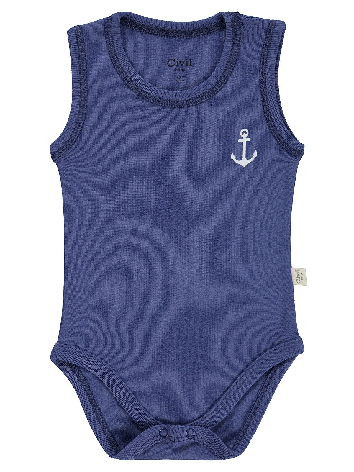 Civil Baby Yelken Empirmeli 5 Li 0-36 Ay Çıtçıtlı Badi - Mavi