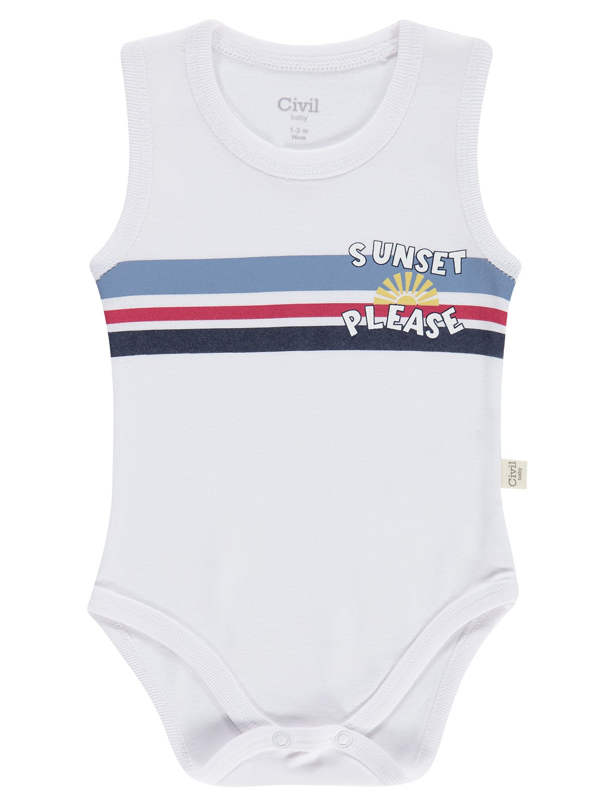 Civil Baby Yelken Empirmeli 5 Li 0-36 Ay Çıtçıtlı Badi - Mavi