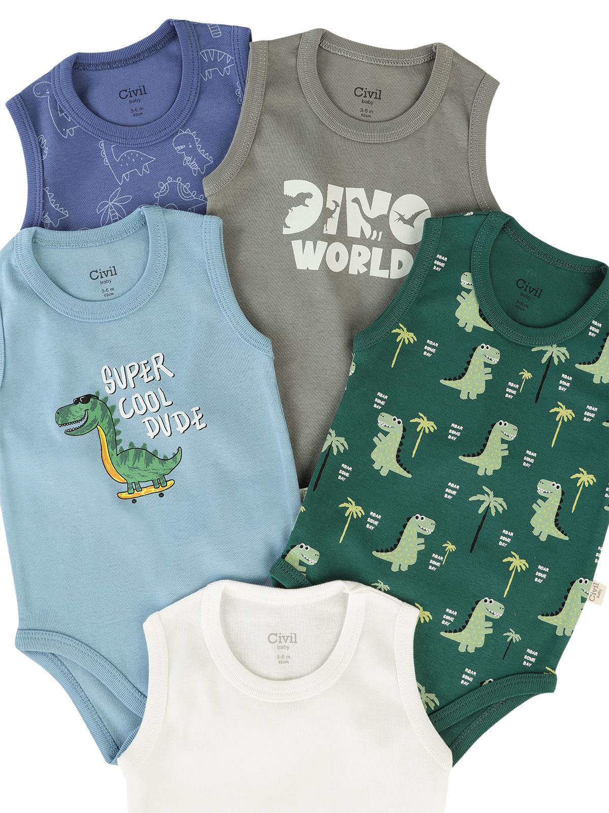 Civil Baby Dinazor Empirmeli 5 Li 0-36 Ay Çıtçıtlı Badi - Yeşil
